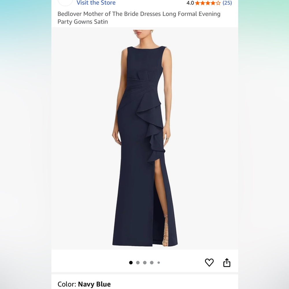 Elegant Navy Blue Evening Gown